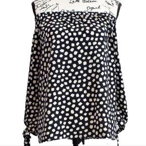 J. Crew Black and White Polka Dot Blouse